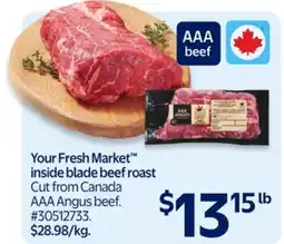 Walmart Your Fresh Market inside blade beef roast offer