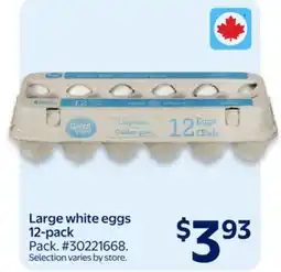 Walmart Large white eggs 12-pack offer