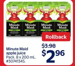 Walmart Minute Maid apple juice offer