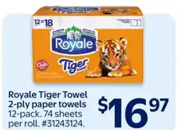 Walmart Royale Tiger Towel 2-ply paper towels offer