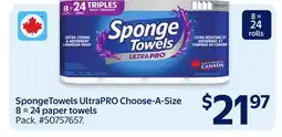 Walmart SpongeTowels UltraPRO Choose-A-Size 8 = 24 paper towels offer