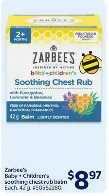 Walmart Zarbee's Baby + Children's soothing chest rub balm offer