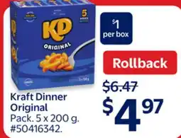 Walmart Kraft Dinner Original offer