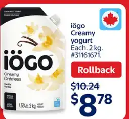 Walmart iögo Creamy yogurt offer