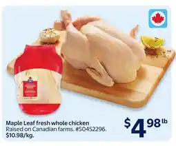 Walmart Maple Leaf fresh whole chicken offer