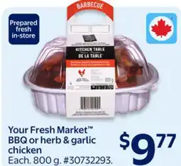 Walmart Your Fresh Market BBQ or herb & garlic chicken offer