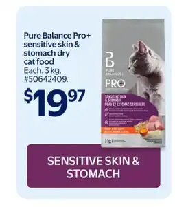 Walmart Pure Balance Pro+ sensitive skin & stomach dry cat food offer