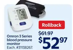 Walmart Omron 3 Series blood pressure monitor offer