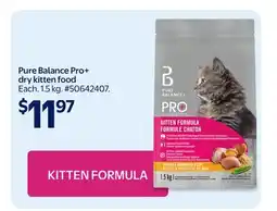 Walmart Pure Balance Pro+ dry kitten food offer