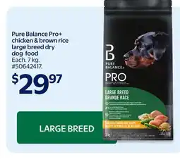 Walmart Pure Balance Pro+ chicken & brown rice large breed dry dog food offer