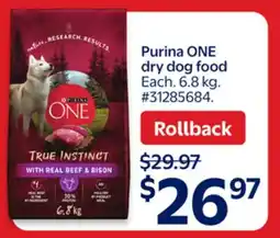 Walmart Purina ONE dry dog food offer