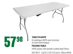 BMR TABLE PLIANTE offer
