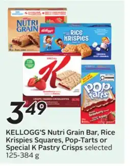 Sobeys KELLOGG'S Nutri Grain Bar, Rice Krispies Squares, Pop-Tarts or Special K Pastry Crisps offer