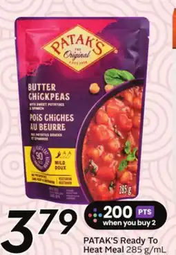 Sobeys PATAK'S Ready To Heat Meal offer
