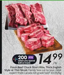 Sobeys Fresh Beef Chuck Short Ribs, Thick English Style or Thin Sliced offer