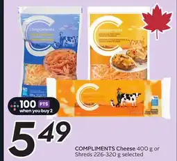 Sobeys COMPLIMENTS Cheese offer
