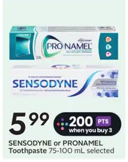 Sobeys SENSODYNE or PRONAMEL Toothpaste offer