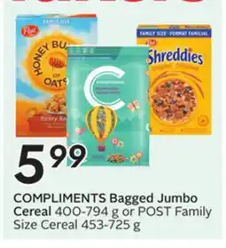 Sobeys COMPLIMENTS Bagged Jumbo Cereal offer