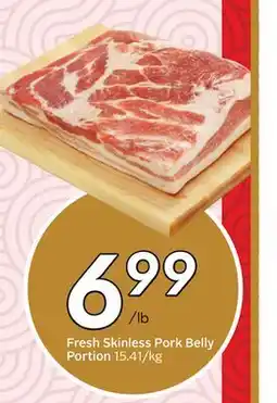 Sobeys Fresh Skinless Pork Belly Portion offer