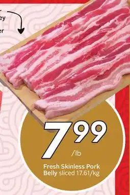 Sobeys Fresh Skinless Pork Belly offer
