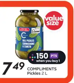 Sobeys COMPLIMENTS Pickles offer