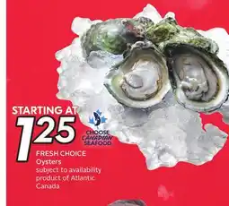Sobeys FRESH CHOICE Oysters offer