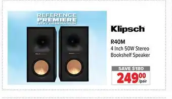 2001 Audio Video R40M Klipsch 4 Inch 50W Stereo Bookshelf Speaker offer