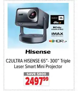 2001 Audio Video C2ULTRA Hisense 65-300 Triple Laser Smart Mini Projector offer