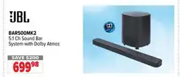 2001 Audio Video BAR500MK2 JBL 5.1 Ch Sound Bar System with Dolby Atmos offer