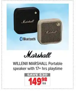 2001 Audio Video Marshall WILLENII MARSHALL Portable speaker with 17+ hrs playtime offer