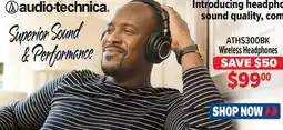 2001 Audio Video ATHS300BK audio-technica Wireless Headphones offer