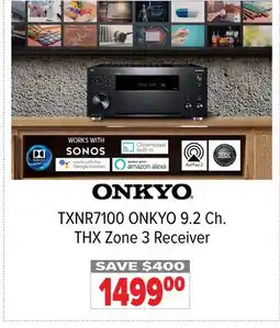 2001 Audio Video TXNR7100 ONKYO 9.2 Ch THX Zone 3 Receiver offer