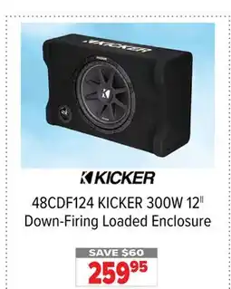 2001 Audio Video 48CDF124 KICKER 300W 12 Down-Firing Loaded Enclosure offer
