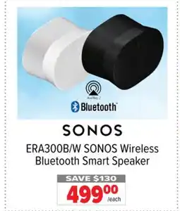 2001 Audio Video ERA300B/W SONOS Wireless Bluetooth Smart Speaker offer