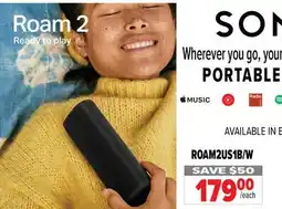 2001 Audio Video ROAM2US1B/W SONOS PORTABLE SPEAKERS offer