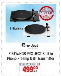 2001 Audio Video E1BTW/HGB PRO-JECT Built-in Phono Preamp & BT Transmitter offer