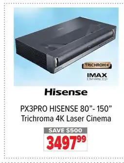 2001 Audio Video PX3PRO HISENSE 80- 150 Trichroma 4K Laser Cinema offer