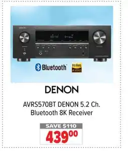 2001 Audio Video DENON AVRS570BT 5.2 Ch. Bluetooth 8K Receiver offer