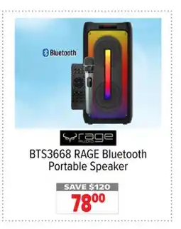 2001 Audio Video BTS3668 RAGE Bluetooth Portable Speaker offer