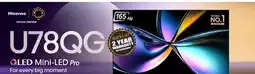 2001 Audio Video 55U78QG 55 HISENSE U78QG QLED Mini-LED Pro TV offer