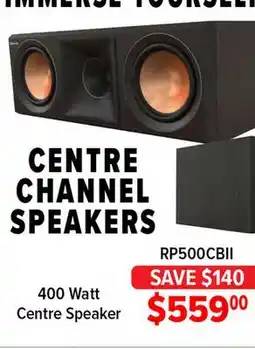 2001 Audio Video RP500CBII KLIPSCH 400 Watt Centre Speaker offer