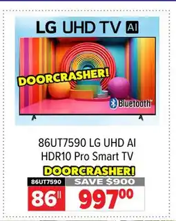 2001 Audio Video 86UT7590 86 LG UHD AI HDR10 Pro Smart TV offer