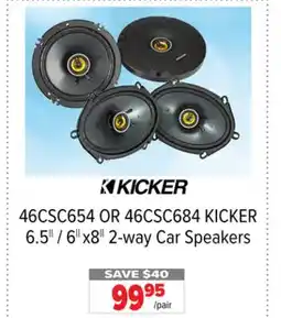 2001 Audio Video 46CSC654 OR 46CSC684 KICKER 6.5|| / 6|| x8|| 2-way Car Speakers offer