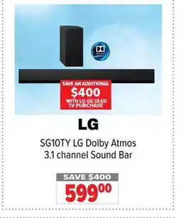 2001 Audio Video SG10TY LG Dolby Atmos 3.1 channel Sound Bar offer