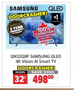 2001 Audio Video QN32Q8FA QN32Q8F 32 SAMSUNG QLED 4K Vision AI Smart TV offer