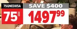 2001 Audio Video 75QNED85A LG 75 QNED evo TV offer