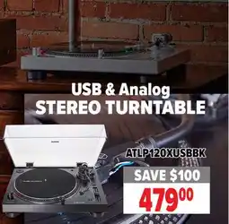 2001 Audio Video ATLP120XUSBBK audio-technica USB & Analog STEREO TURNTABLE offer
