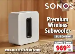 2001 Audio Video SUBG4BW SONOS Premium Wireless Subwoofer offer