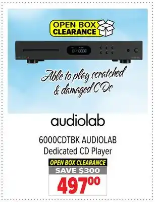 2001 Audio Video 6000CDTBK AUDIOLAB Dedicated CD Player offer