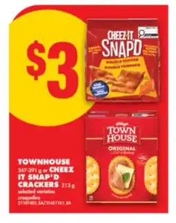 No Frills TOWNHOUSE, 247-391 G OR CHEEZ IT SNAP'D CRACKERS, 213 G offer